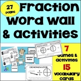 Fractions  Math Vocabulary Cards, Math Games