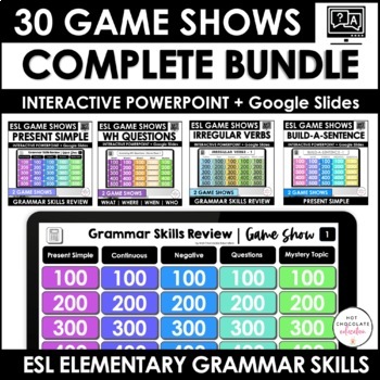 Preview of ESL GRAMMAR SKILLS BUNDLE - 30 Jeopardy Style Digital Game Shows