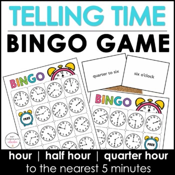 Preview of ESL Game : Telling Time Bingo - To the nearest 5 minutes