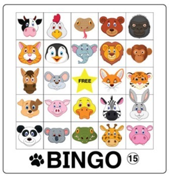 Bingo de Animais - Vocabulário (professor feito) - Twinkl