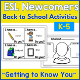 ESL Getting to Know You Activities for Back to School - ES