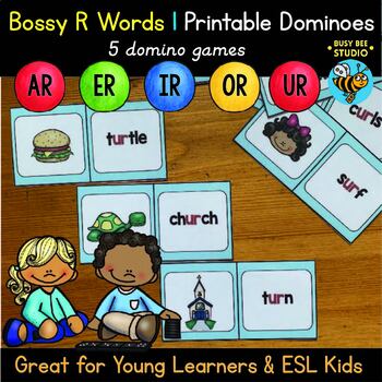 Preview of BOSSY R CONTROLLED VOWELS DOMINOES GAMES | PHONICS PRACTICE REVIEW ACTIVITIES