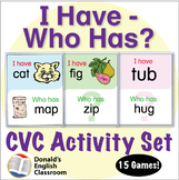 CVC Word I Have Who Has Activity Set Short Vowels ESL ELL 