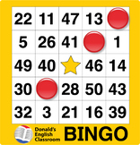 Number Bingo 1-50 ESL ELL Newcomer Game