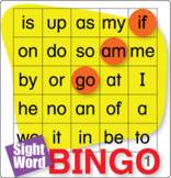 Easy Sight Word Bingo 1 | ESL ELL Newcomer Game