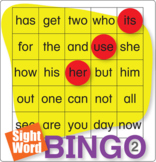Easy Sight Word Bingo 2 ESL ELL Newcomer Game