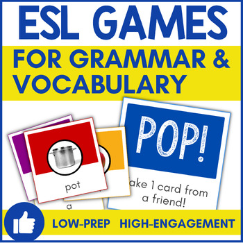 Preview of ESL Game Resource Vocabulary in Context Grammar Review 1st grade 2nd 3rd 4th 5th