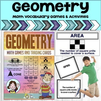 Preview of Geometry Vocabulary & Geometry Activities with Geometry Word Wall - ESL - EFL