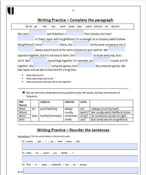 esl grammar lesson the present simple tense pdf google slide worksheets