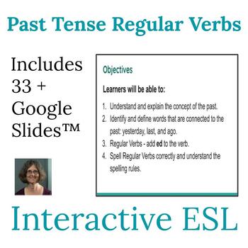 Preview of ESL Grammar Past Tense Regular Verbs Lesson for Adults