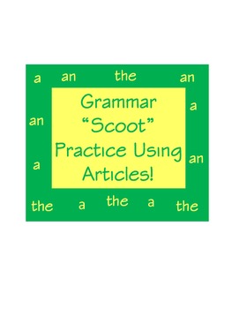 Preview of ESL Grammar Practice with Articles Scoot Game or Centers