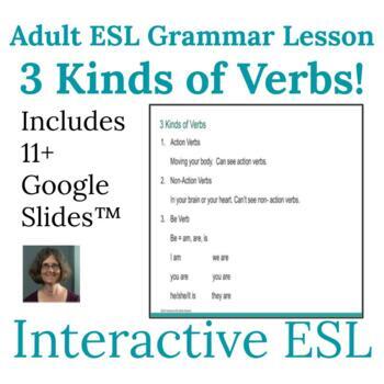 Preview of ESL Grammar Verbs Review Lesson for Beginning to Intermediate Adults