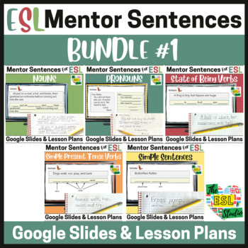 Preview of ESL Grammar & Writing Lessons | Mentor Sentences Bundle #1