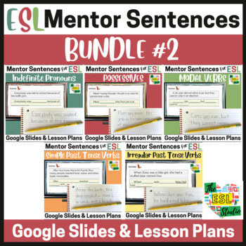 Preview of ESL Grammar & Writing Lessons | Mentor Sentences Bundle #2