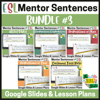 Preview of ESL Grammar & Writing Lessons | Mentor Sentences Bundle #3