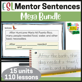 Preview of ESL Grammar & Writing Lessons | Mentor Sentences Mega Bundle