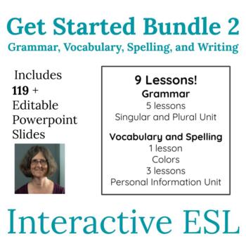Preview of ESL Grammar and Vocabulary plus Spelling Get Started Bundle Two for Adults