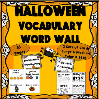Preview of ESL Halloween Activities Vocabulary Word Wall Newcomer Beginner