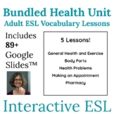 ESL Health Unit Vocabulary and Spelling Bundle for Adults