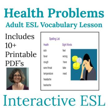 Preview of ESL Health and Sickness Vocabulary for Adults