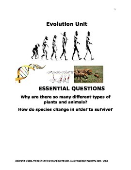 Preview of ESL Human Evolution Unit Guide and Vocabulary