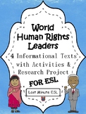 4 World Human Rights Leaders Biographical Articles with Ac