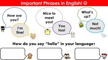Preview of ESL Important Beginner Phrases in Conversational English