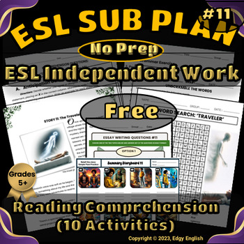 Preview of ESL Independent Work | No Prep Sub Plan | Reading Comprehension | #11