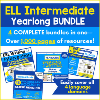 Preview of ESL Intermediate Curriculum- Speaking, Reading, Writing & Vocabulary Activities