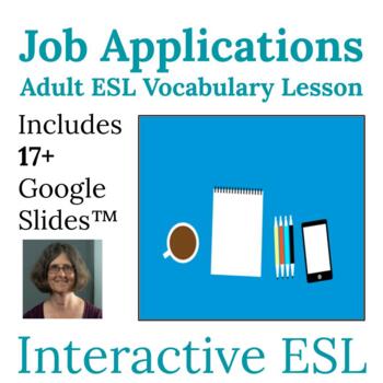 Preview of ESL Jobs and Workplace Application Vocabulary and Spelling Lesson for Adults