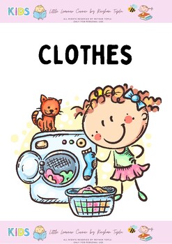 Preview of ESL Kindergarten Clothes Worksheets for Kids-ELL-EL-Newcomers Activities