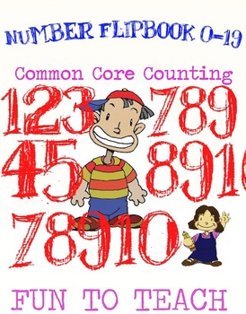 Preview of Math Kindergarten Number Flip Book 0-19 - ESL Vocabulary