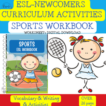 Preview of ESL Kindergarten Sports Worksheets for Kids-ELL-EL-Newcomers Starter Activities