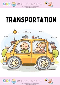 Preview of ESL Kindergarten Transportation Worksheets for Kids-ELL-EL-Newcomers Activities