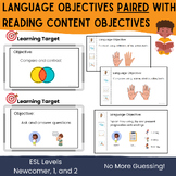 ESL Language Objectives Paired with Reading Standards Posters