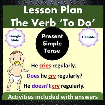 Preview of ESL Lesson Plan Auxiliary Verb To Do Present Tense PowerPoint Activity Editable