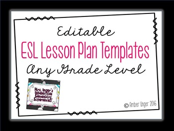 Preview of Editable ESL Lesson Plan Templates