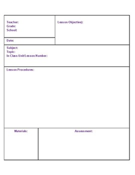 ESL Lesson Plan Template PDF by Mackenzie s ESL World TPT
