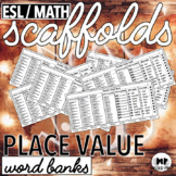ESL MATH SCAFFOLDS - PLACE VALUE WORD BANK - numbers throu
