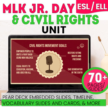 Preview of ESL MLK Jr Day - Civil Rights - ELL Activities - Pear Deck - Secondary