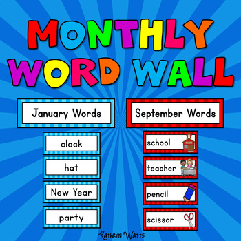 Preview of ESL Monthly Word Wall