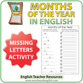 ESL Months in English - Missing Letters Activity