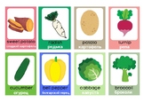 ESL Multilingual Flashcards Labels Vegetables English Russian