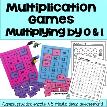 Preview of Multiply by 0 & Multiply by 1 Multiplication Games - Math Fact Fluency Games