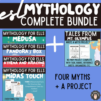 Preview of ESL Reading Comprehension Mythology Complete Bundle: Myths and Project