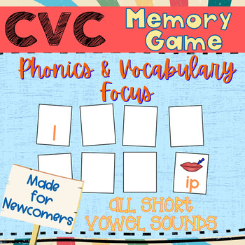 Preview of ESL NEWCOMER Activities Vocabulary & Phonics Memory Card Game, Phonics, ESOL