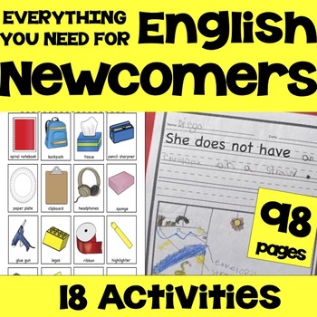 Preview of ESL Newcomer Activities & Vocabulary - ELL Lesson Plans - ELL Worksheets - ESL