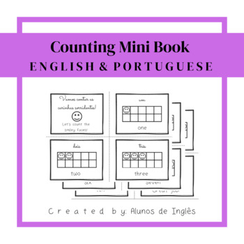 Preview of ESL Newcomer Activities Coloring COUNTING Vocab Mini Book (ENGLISH & PORTUGUESE)