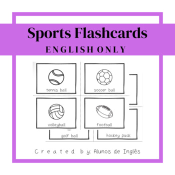 Preview of ESL Newcomer Activities Coloring Sheets SPORTS Vocab Flashcards (ENGLISH ONLY)