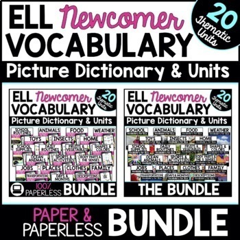 Preview of ESL Newcomer Activities: ESL Curriculum, Paper & Digital Vocabulary Units Bundle